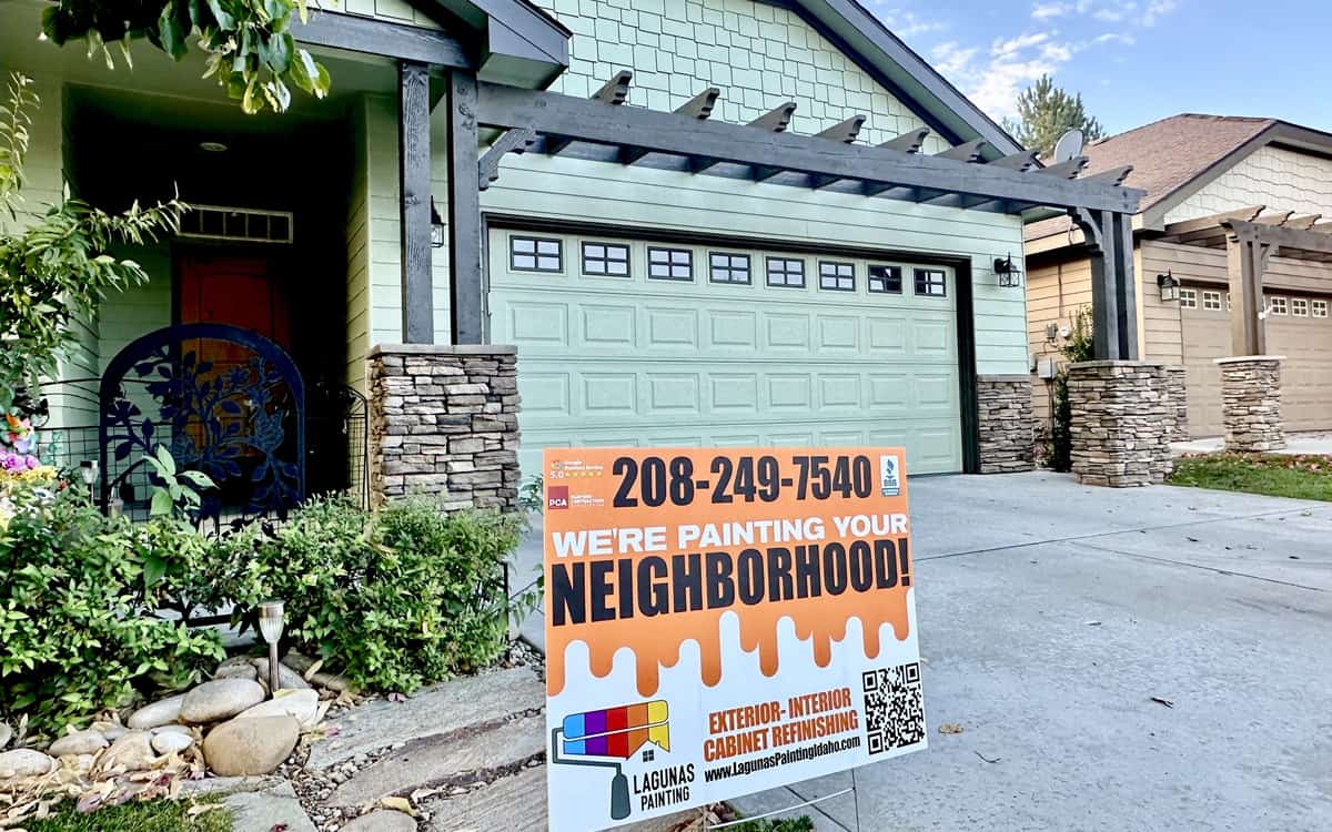 house with green exterior paint