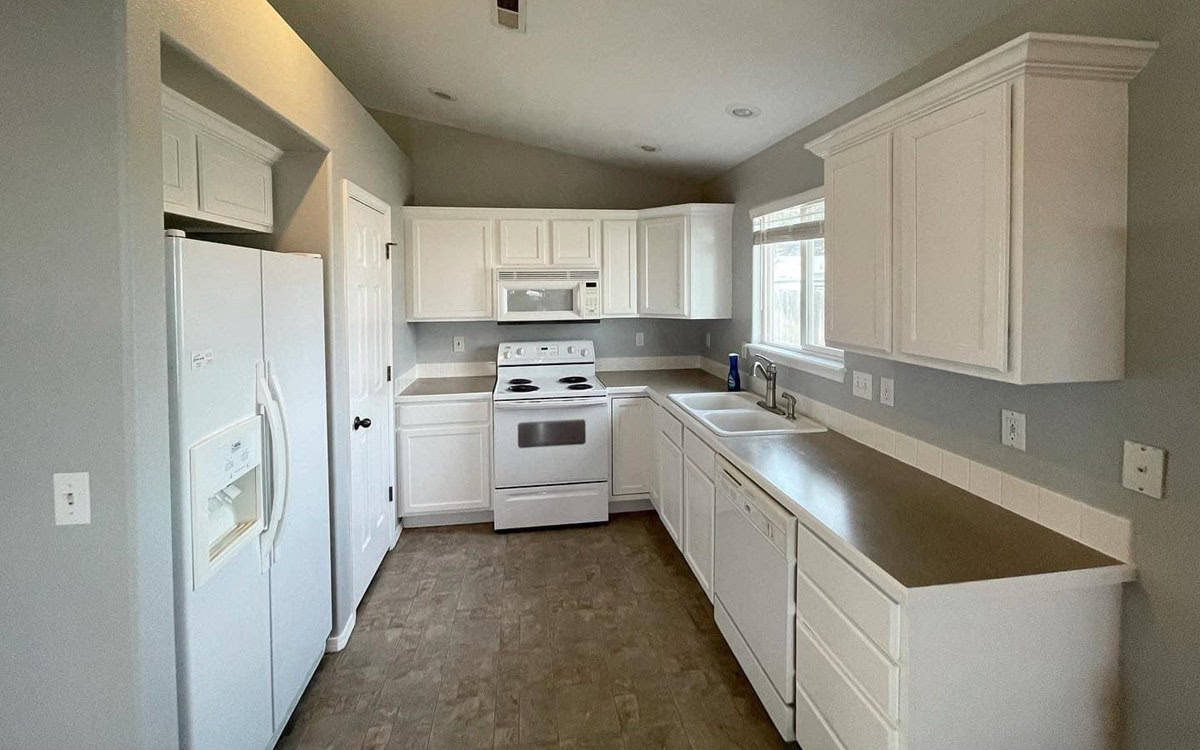 best cabinet colors for small kitchens – white white cabinets in a small kitchen